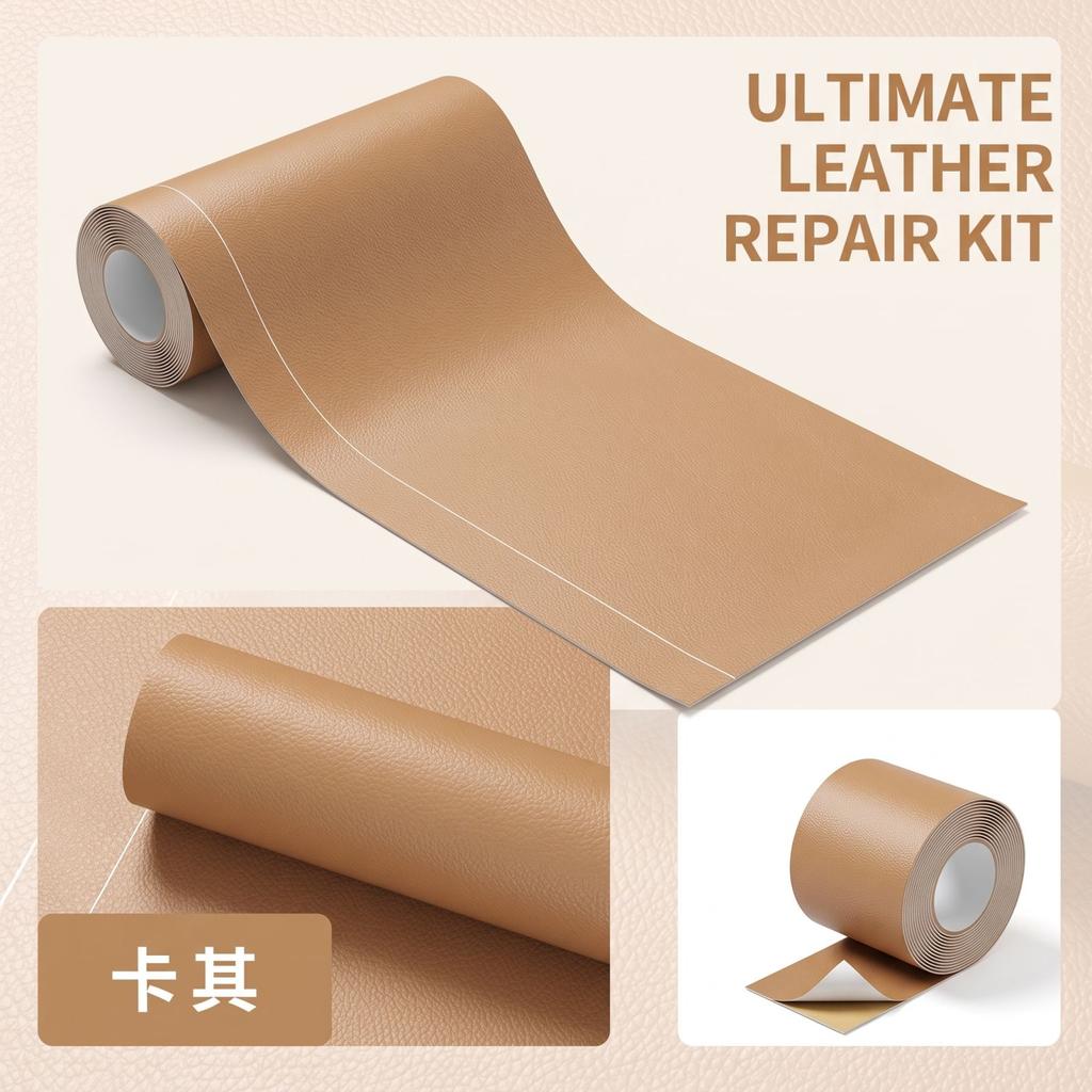 Self-Adhesive Leather Tape Kit - Strong Adhesive Patch for Sofa, Car, Chair, Furniture, Jacket - 30cm Wide 1m Long