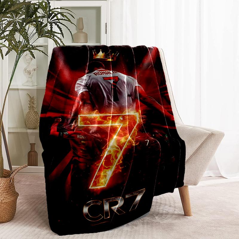 Cristiano Ronaldo Print Blanket - Soft & Comfortable, for Bedroom, Travel, Sofa, Home Decoration - Birthday Christmas Gift for Friend