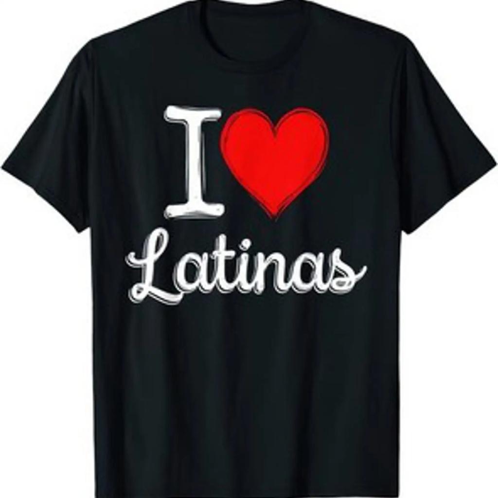 Lustiges T Shirt I Love Latinas Lovers Hispanischer Stolz S Grafik Vintage Washed Stretched Versatile Fashion Casual Graphic