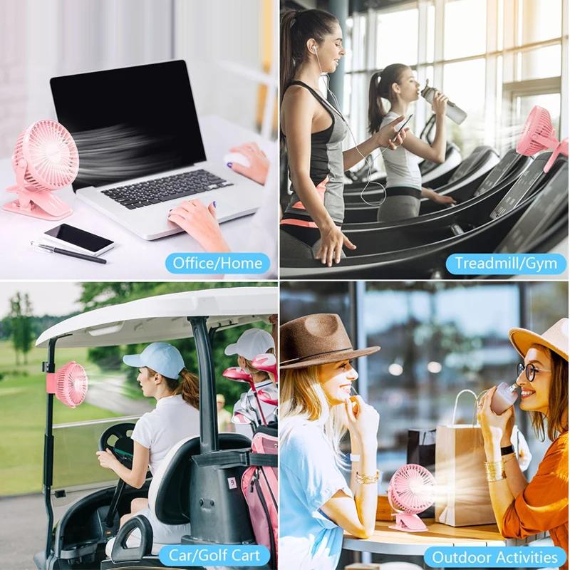 Non-Toxic Baby Cart Stroller Fans Portable High Chair Fan Clip Summer Kids Rechargeable Handheld Electric Fan For Home 3 Speeds