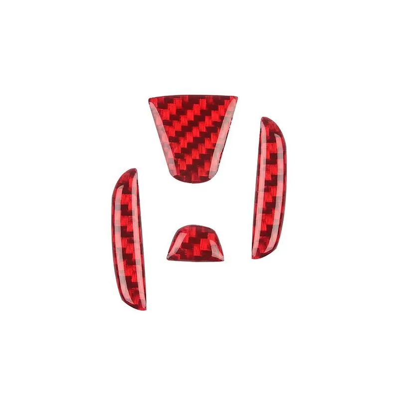 

Наклейка с логотипом на рулевое колесо автомобиля из углеродного волокна, защитное украшение для интерьера автомобиля для Honda Dio Civic Crv Fit CR-V Accord Odyssey красный