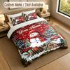 Christmas Theme Personalized 3Pcs Bedding Set Custom Text & Name 1 Sheet 2 Pillowcases Household Bedding 1pc