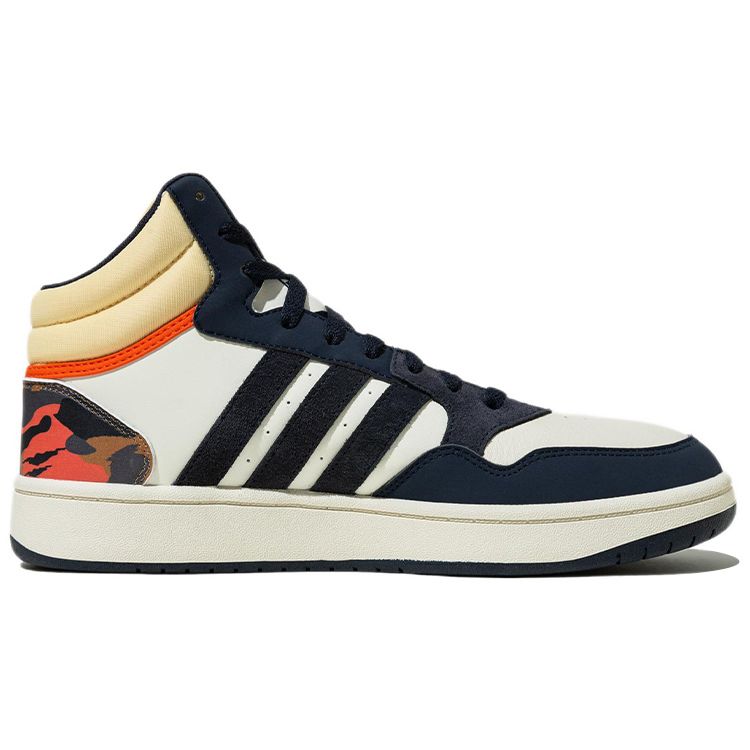 Adidas Hoops 3.0 Mid Black Ivory Camo Unisex Sneakers Cream Halo-Ivory Legend-Ink HP6911