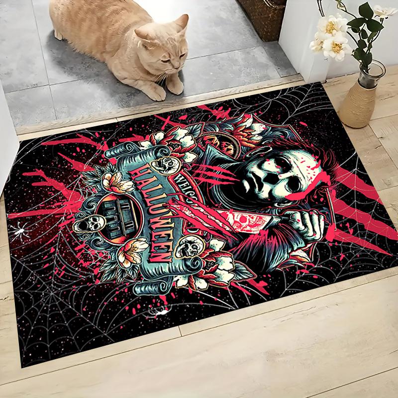Halloween Horror Poster Carpet Rug Soft Washable Anti Slip Home Living Room Sofa Mats Personalized Christmas Rug
