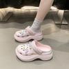Thick-soled Cute Cartoon Fish Hole Shoes Women's 2025 Spring and Summer Fashion Wear Comfortable Stepping On Shit Bag Head Slippers