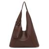 Korean Version of Casual Lychee Pattern Tote Bag Women's Versatile Texture Soft Leather Shoulder Bucket Bag Simple Commuter Portable Armpit