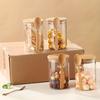 280ml Candy Jar, Biscuit Jar, Glass Storage Jar With Sealed Bamboo Lid And Spoon - 10oz Transparent Glass Bulk Food Storage Jar