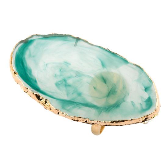 Resin Nail Art Finger Ring Plate Gel Polish Cream Holder Mixing Color Palette