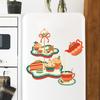 Creative Afternoon Tea Dessert Refrigerator Sticker Suitable for Decoration On Walls In Living Rooms and Kitchens As Wall Paper