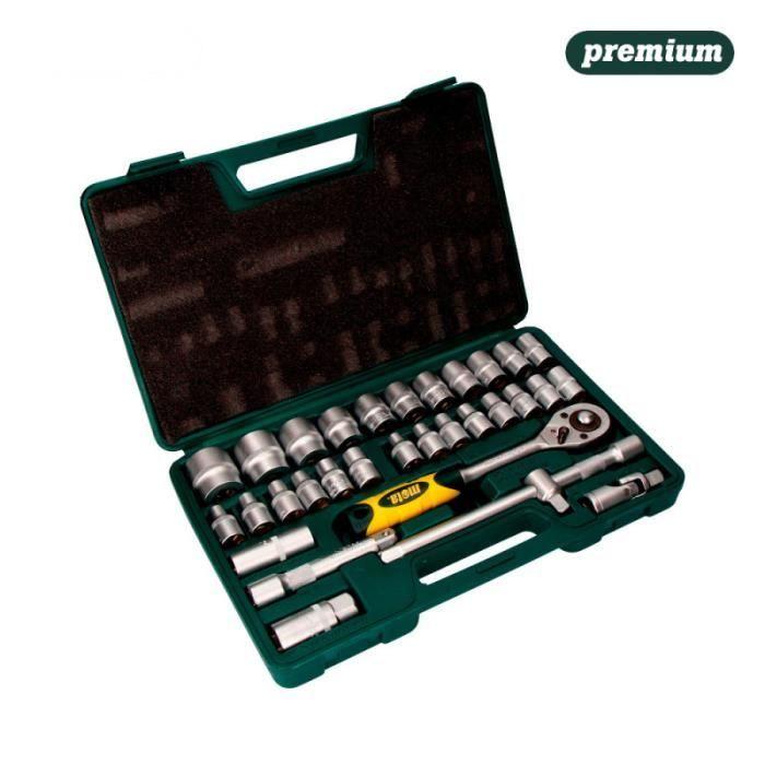Kit de 32 douilles et accessoires 1/2''. Cr.V. Ek602.