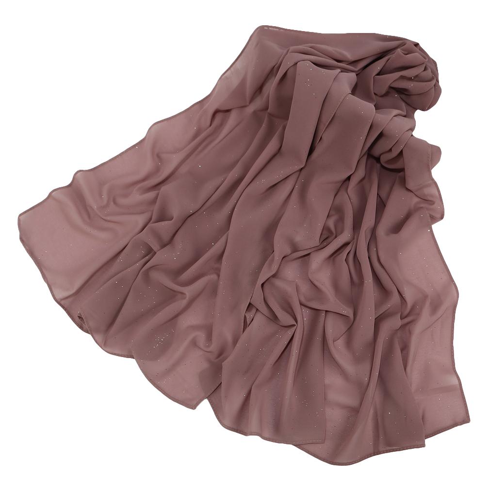 Women's Chiffon Shawl, Glitter Gold Powder Scarf, Chiffon Hijab for Party/Beach