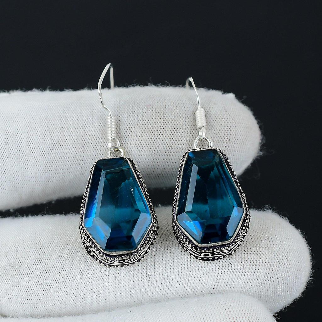 Atemberaubende indocolite Sarg Edelstein Ohrringe, 925 Sterling Silber Ohrring, Handgefertigter Boho Silber Schmuck Hängeohrringe, Muttertagsgeschenk