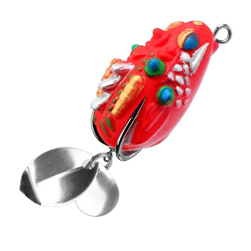 Frogs Lures Blackfish Baits 3.5cm PVC Frogs Lures Fishing Lures Simulated Soft Frogs Baits with Double Hook & Blade