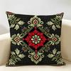 Bohemian Check Pattern Cushion Cover Natural Linen Organic Fabric DoubleSided Printing Room Sofa Decor Pillow Case