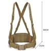 Tactical MOLLE Padded Waist Belt with Y-Shaped Suspenders 600D Heavy Duty Battle Belt Support Combat Load Carrier for Airsoft Hunting