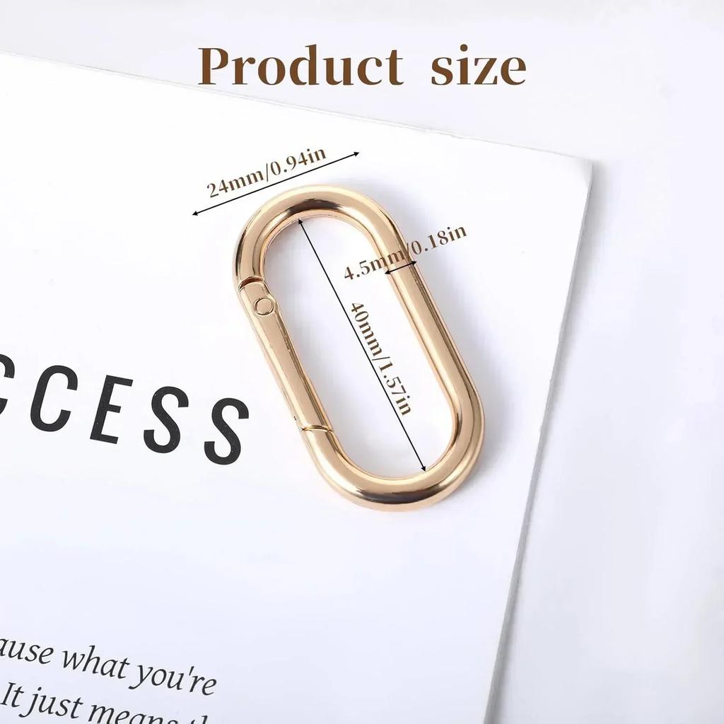 5 Pcs Spring O Ring Clip Oval Shape Snap Clip Key Rings Purse Strap Extender Clip Metal Spring Key Ring Keychain Round Buckle