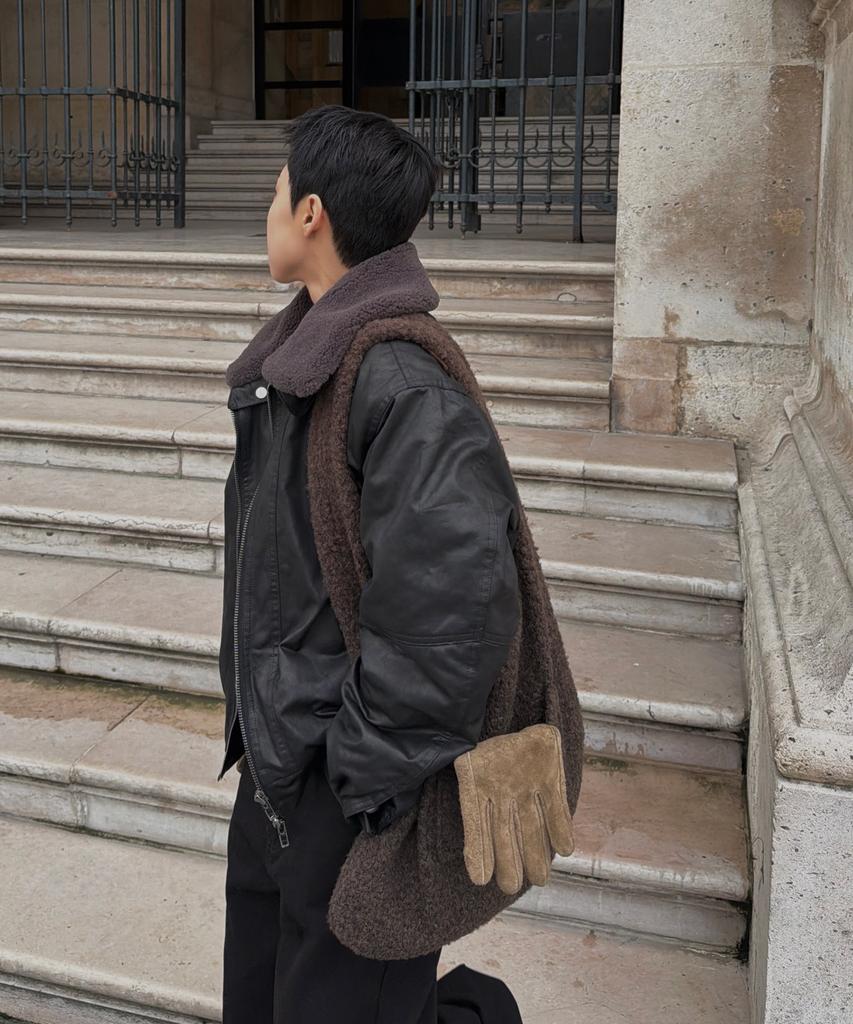 Leterie Boucle Reversible Shoulder Bag_Brown