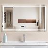 Wall-mounted Bathroom Mirror - NETTLIFE - 60 X 100 Cm - Dimmable Lighting - White - Metal
