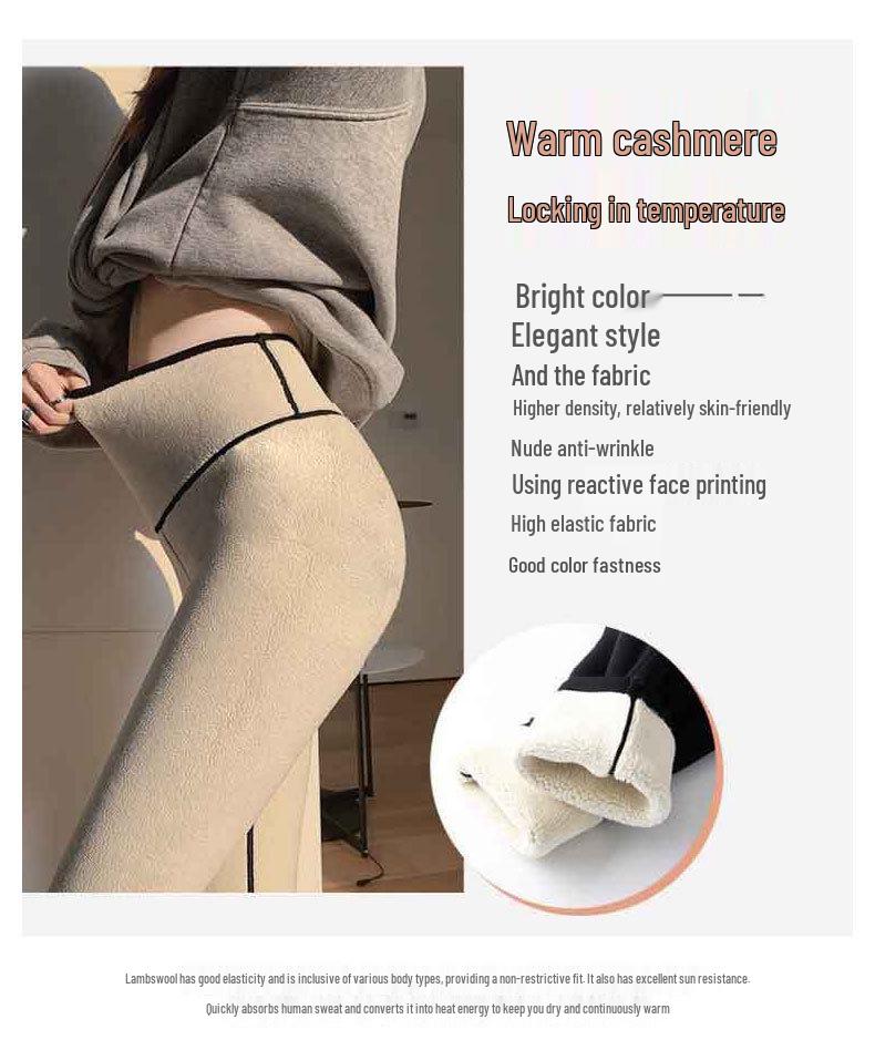 Women's High-Waisted Fleece-Lined Shark Pants - Warm Barbie Yoga Leggings for Autumn/Winter