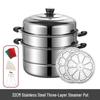 Thickened Stainless Steel Multi-layer Steamer Pot for Household Use - Suitable for Induction & Gas Stoves