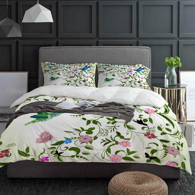 Plant Leaves Art Flower Hummingbird Bedding Set 3pcs Duvet Cover Pillowcase Kids Adult Quilt Cover Double Bed Set Home Textile