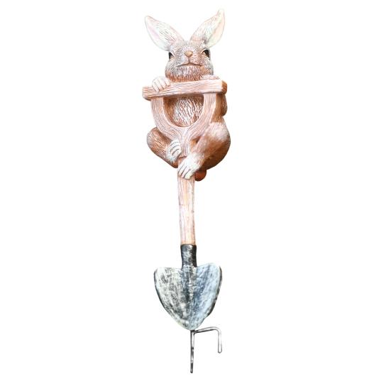 

Садовая статуя животного Лягушка Кролик Черепаха на лопате Полимерное украшение Вставка для цветочного горшка Фигурка животного для бонсай Rabbit