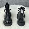 Martin Boots Women's 2025 Autumn and Winter New Small Thick-soled Heightening Short Boots, Thin British High-heeled Locomotive Boots Niche