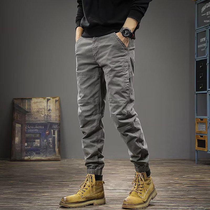 Men's Retro Spring/Autumn Loose Cuffed Casual Overalls