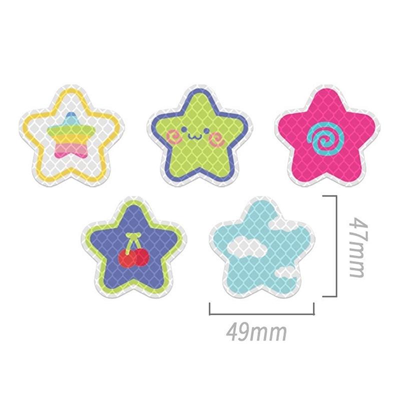 5Pcs/Set Car Reflective Stickers Helmet Waterproof Decal Hearts Butterfly Stars Night Warning Sign Reflective Sticker