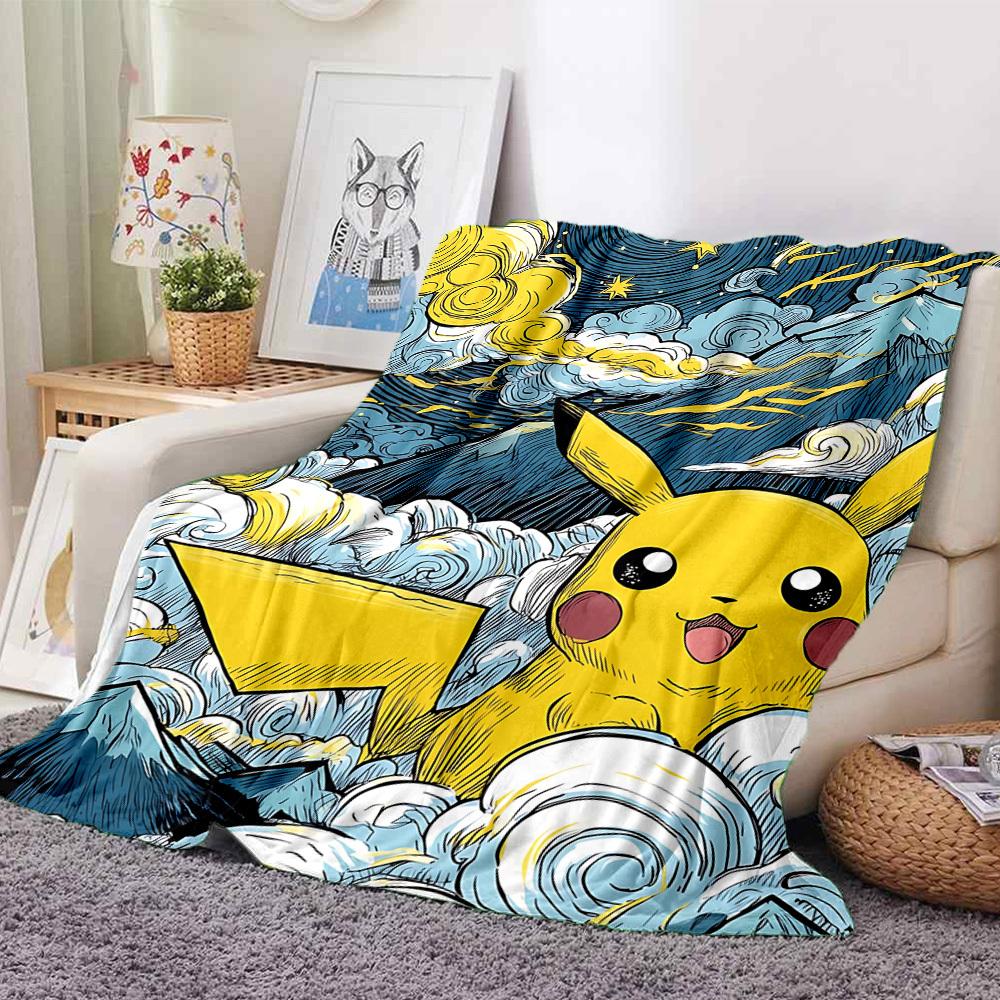 1 ΤΕΜ. Πίκατσου, Κουβέρτα Pokémon, Ρίχταρι για Καναπέ, Κρεβάτι, Ταξίδι, Κάμπινγκ, Σαλόνι,