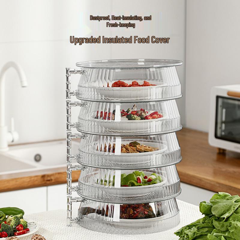 

Home Kitchen Leftover Cover and Storage Rack - Dustproof Insulation Lid for Dining Table Single Layer светло-серый
