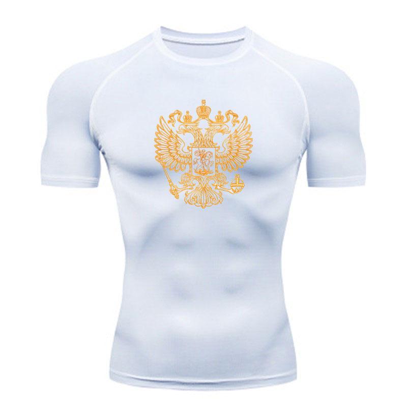 Men's Compression Athletic T-Shirt, Double-Headed Eagle Patt