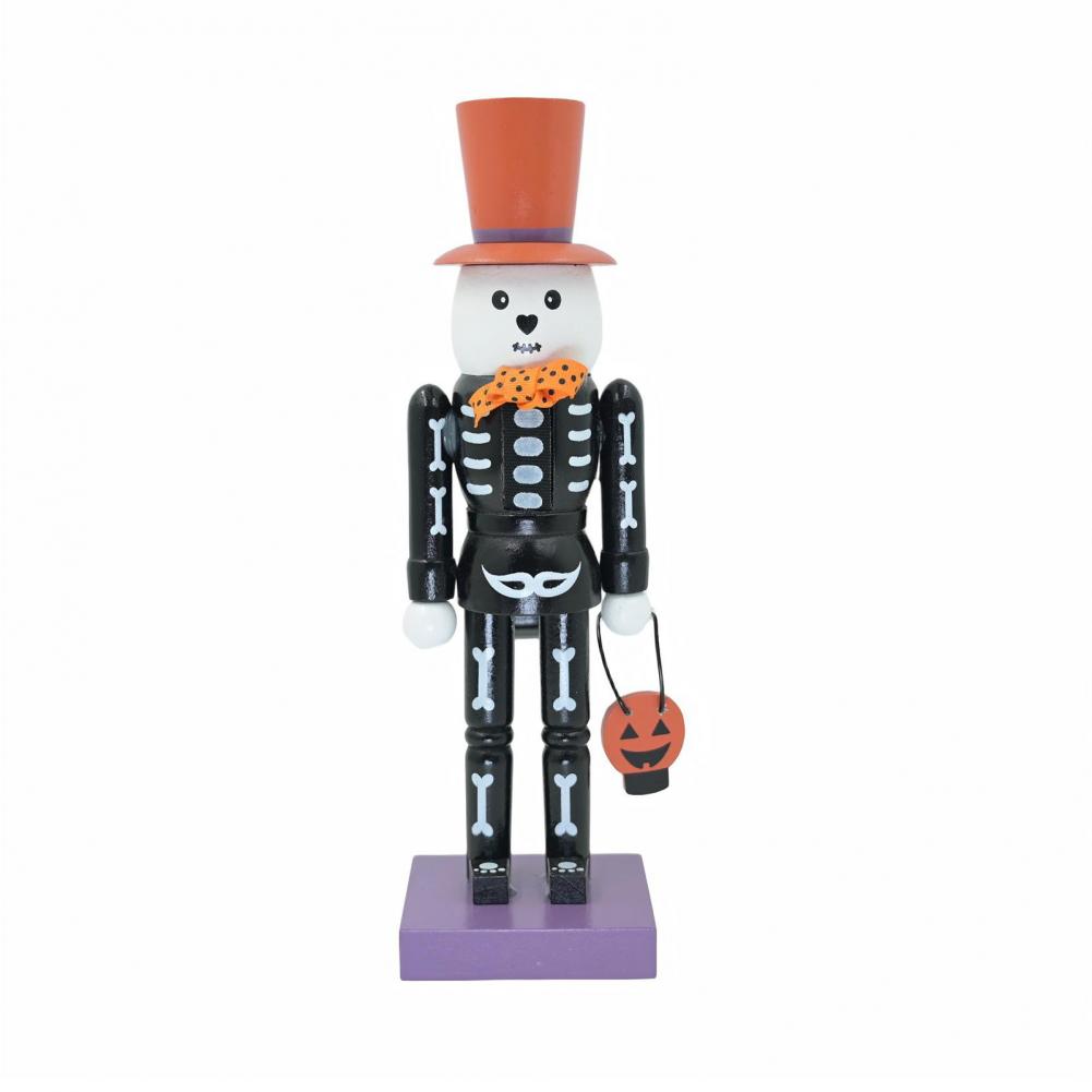 Halloween Skeleton Nutcracker Hand Painted Wooden Figurine Halloween Nutcracker Wooden Figurine Hand-painted Skeleton for Home