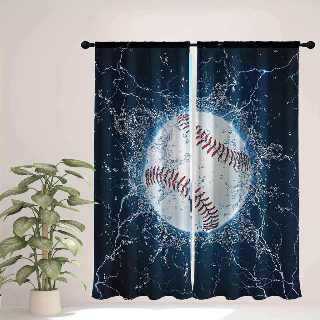 Feuer Basketball Fußball Spaorts Junge Fenster Vorhänge Jalousien Für Kinder Schlafzimmer Wohnzimmer Badezimmer Küche Tür Heimdeko 2 Stück