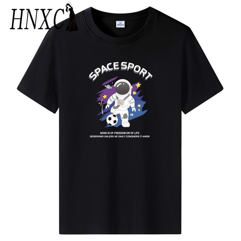 HNXC Cotton Short Sleeve T-shirt Men's Fashion Loose Half Sleeve Shirt Printed Compassionate Shirt