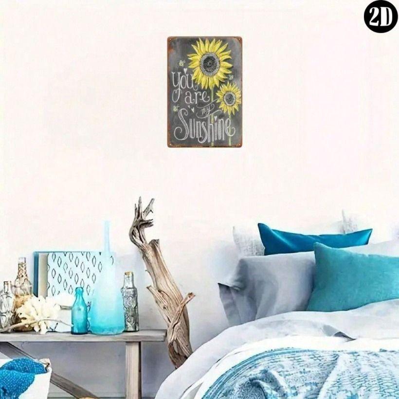 Sunflower Metal Wall Art You Are My Sunshine Retro Sign Home Decoration