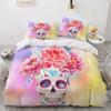 3D Skull Bedding Sets Duvet Quilt Cover Set Comforter Bed Linen Pillowcase King Queen Full Double Home Texitle