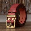 Retro Thickened First Layer Cowhide Copper Buckle Belt Men's Genuine Leather Trendy All-match Tough Guy Jeans Belt