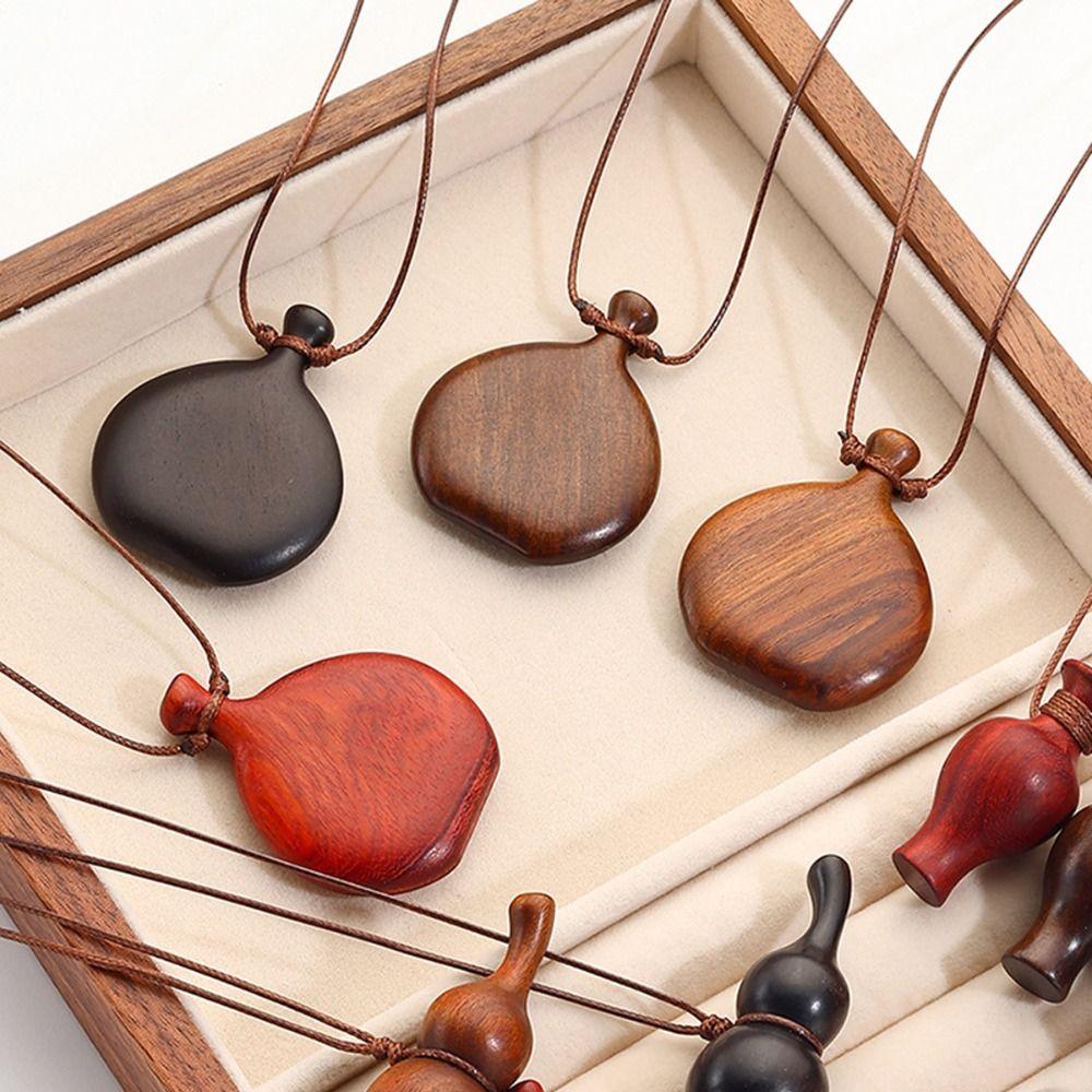 Collier Chaîne Pull Couleur Noire Accessoires Bijoux en Bois Nouveau Collier Flacon Saint-Valentin