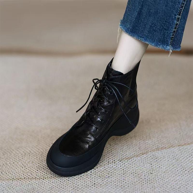 Ankle Boots for Women Flats Designer Sport Shoes  Winter Fashion Chelsea Boots Walking Cozy Dress Lace Up Retro Mujer Botas