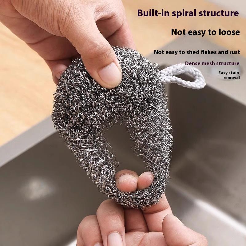 1/3/6 Pcs Grease Removal Tool Steel Wool Ball Stainless Steel Dishwashing Balls For Heavy-Duty Remove Grease Burnt Stains Kitchen