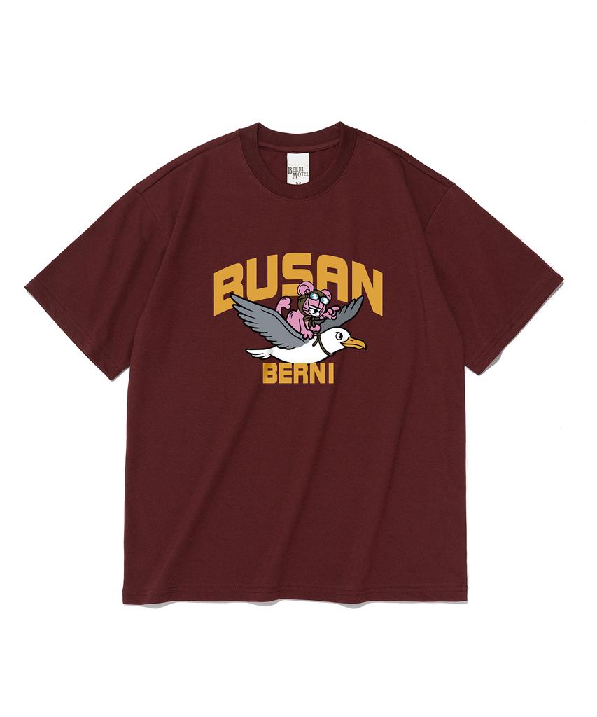 BERNI Busan Seagull Trip Short Sleeve T-Shirt (Wine)