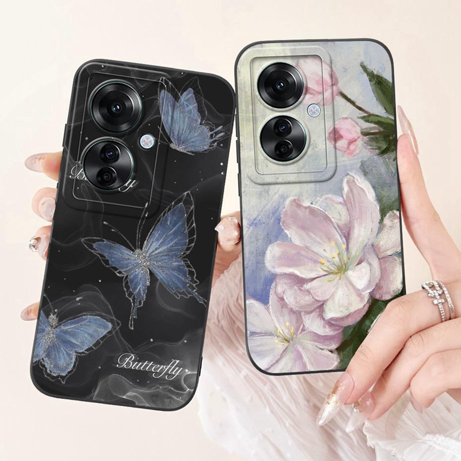 Lens Protective Case For OPPO Reno11 F CPH2603 Fashion Painted Soft Silicone Back Cover For Oppo Reno 11F 5G Phone Cases