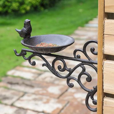 Retro Cast Iron Crafts Cast Iron Bird Feeding Basin Wall Decoration European Classical Nostalgic Style Courtyard Wall Hanging