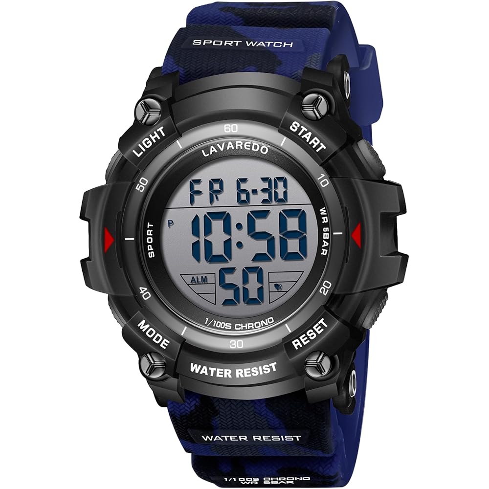 Men s Digital Multifunction Sports Watch Large Screen Waterproof LED Display Outdoor Casual Timepiece