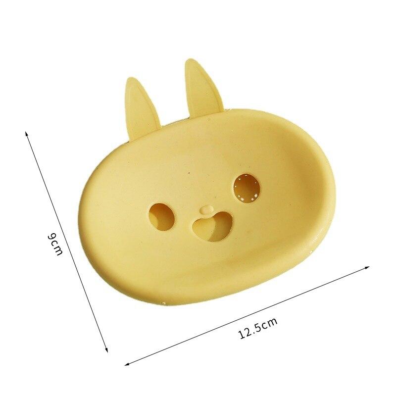 Cute Bunny Soap Box Cartoon Smiley Soap Holder Box Double Layer Bathroom Soap Holder Dish Storage Plate Tray Home Shower Supplie