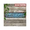 Vintage Türkis Mein Glücklicher Ort Metall Wandkunst Poster für Wohnzimmer