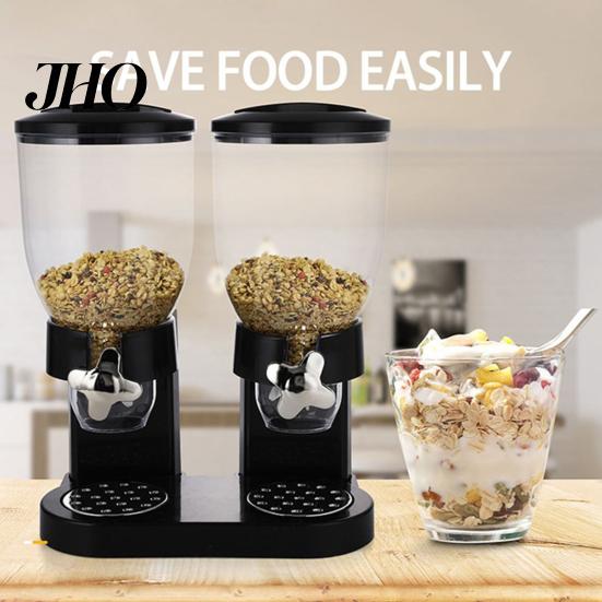 Easy Pour Cereal Container Countertop Dispenser 2L Large Airtight Grain Automatic Sealed Dry Food for Rice Candy Coffee Beans