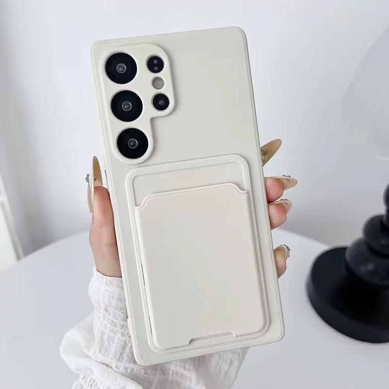 Card Bag Wallet Case for Samsung Galaxy S26 Ultra S24 23 22 S25 Ultra Plus S24FE NOTE10 Ultra Thin Shockproof Soft Cover
