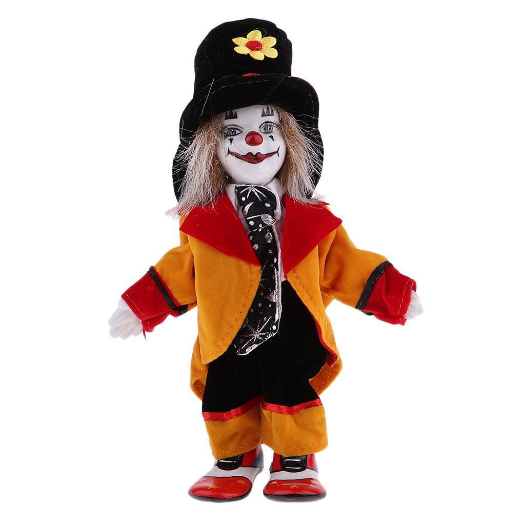 18cm Clown Kollektion Rothaariger Clown Puppe Figur Porzellanpuppen Modell Spielzeug oder Valentinstagsgeschenk, für Zuhause Büro Schreibtisch Dekoration
